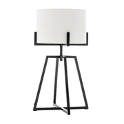 Modern Dimmable Floor Lamp + Table Desk Lamp w/ Linen Shade Scandi - Matte Black V563-75181_75182