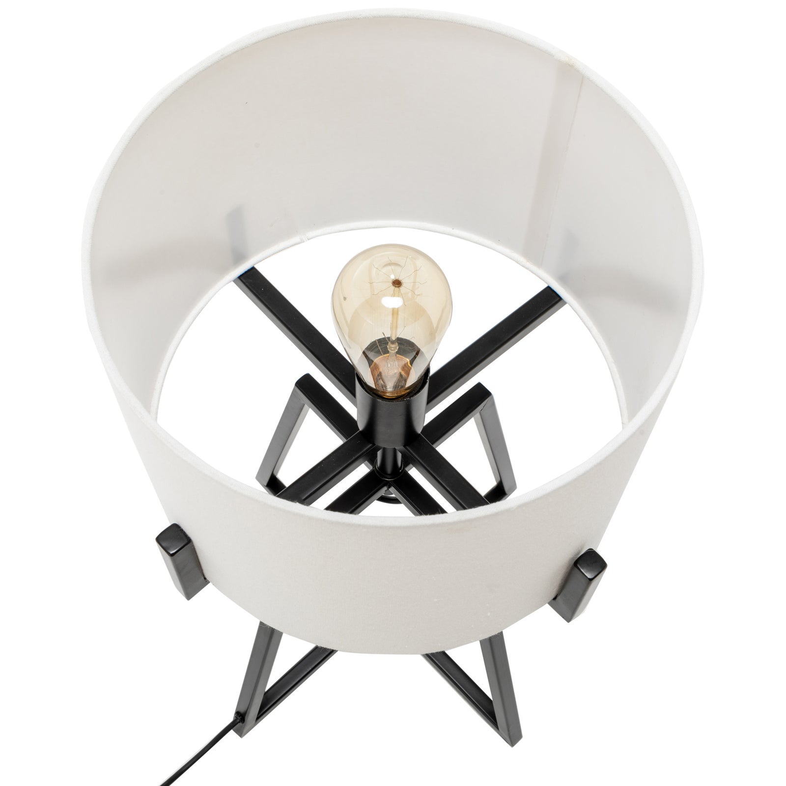 Modern Dimmable Floor Lamp + Table Desk Lamp w/ Linen Shade Scandi - Matte Black V563-75181_75182
