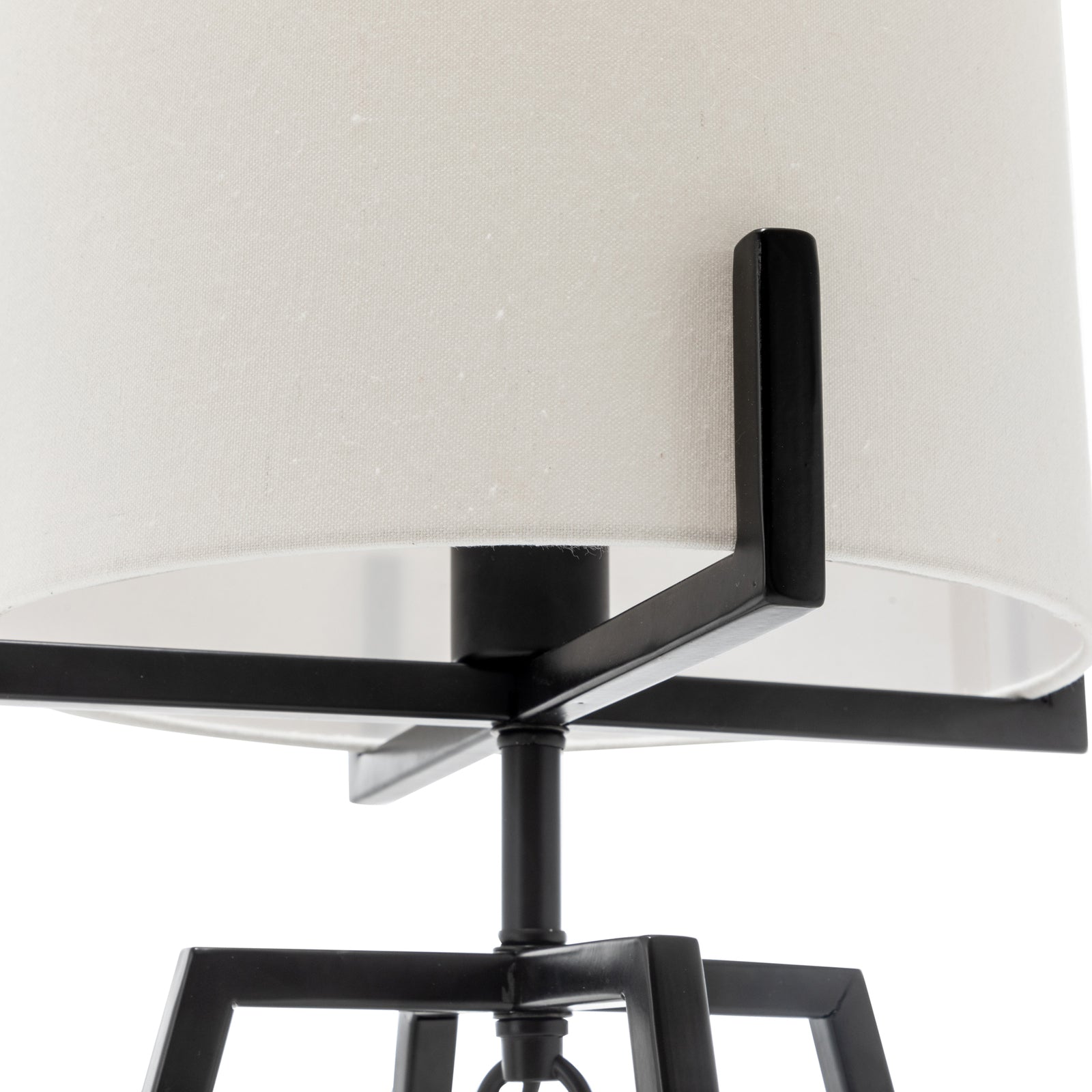 Modern Dimmable Floor Lamp + Table Desk Lamp w/ Linen Shade Scandi - Matte Black V563-75181_75182