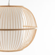 Natural Woven Bamboo Sphere Pendant Lamp Hanging Light Bell Shade Boho Tropical V563-75184