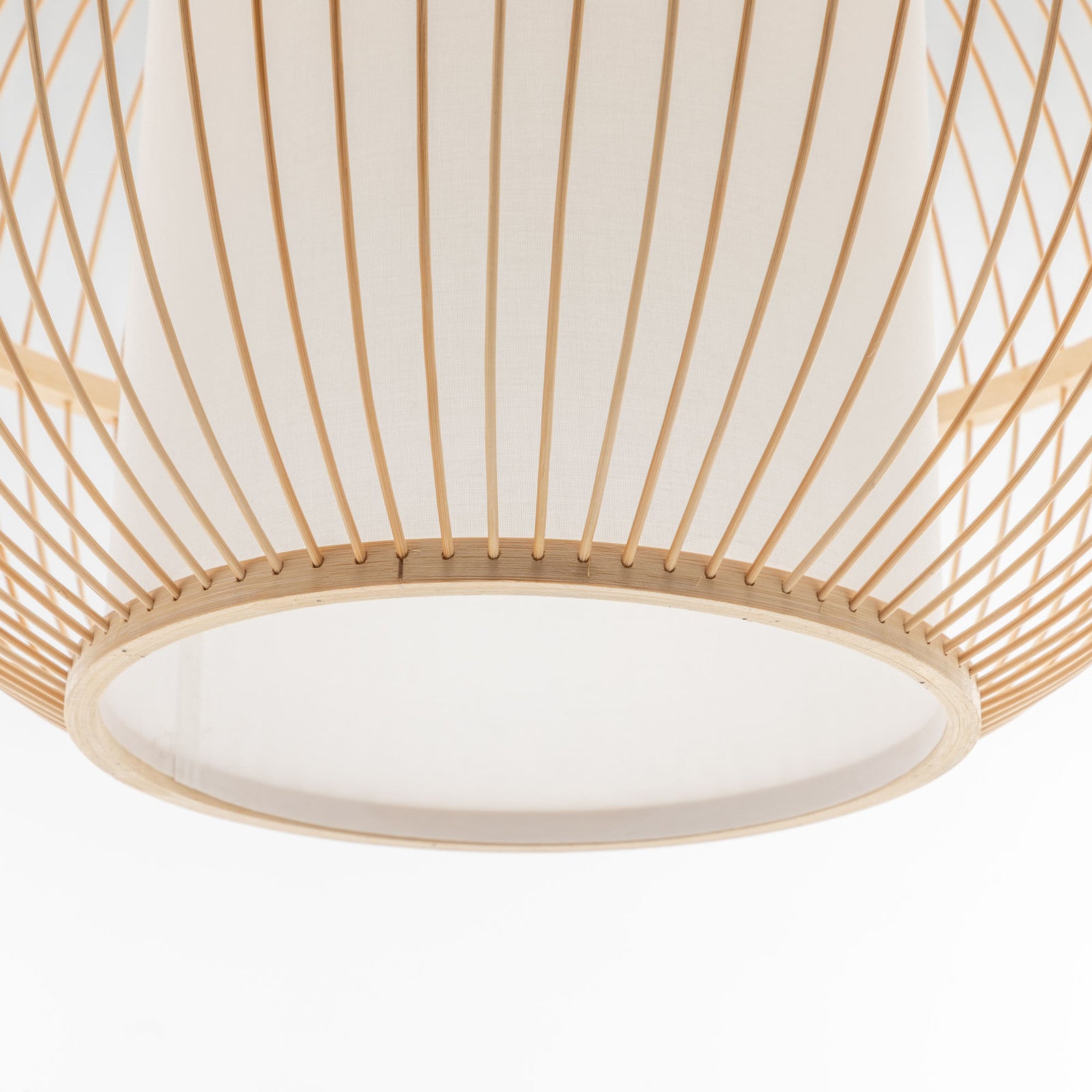 Natural Woven Bamboo Sphere Pendant Lamp Hanging Light Bell Shade Boho Tropical V563-75184