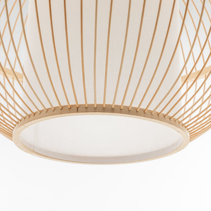 Natural Woven Bamboo Sphere Pendant Lamp Hanging Light Bell Shade Boho Tropical V563-75184