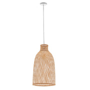 Natural Woven Bamboo Cone Pendant Lamp Hanging Light Bell Shade Boho Tropical V563-75185