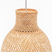 Natural Woven Bamboo Cone Pendant Lamp Hanging Light Bell Shade Boho Tropical V563-75185