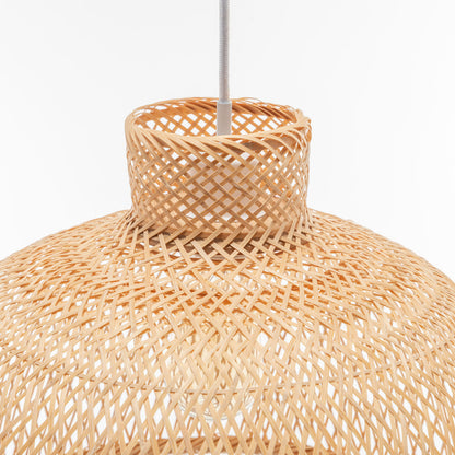 Natural Hand Woven Bamboo Dome Pendant Lamp Hanging Light Rattan Style V563-75186
