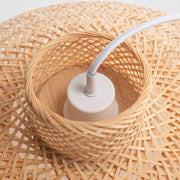 Natural Hand Woven Bamboo Dome Pendant Lamp Hanging Light Rattan Style V563-75186