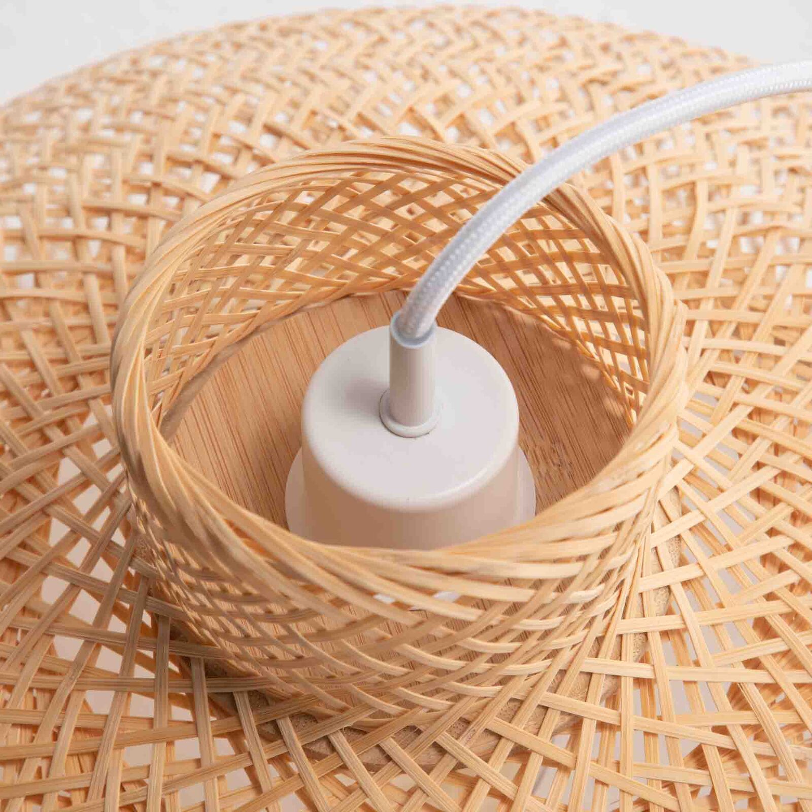 Natural Hand Woven Bamboo Dome Pendant Lamp Hanging Light Rattan Style V563-75186