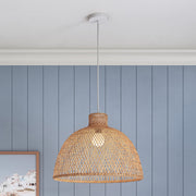 Natural Hand Woven Bamboo Dome Pendant Lamp Hanging Light Rattan Style V563-75186