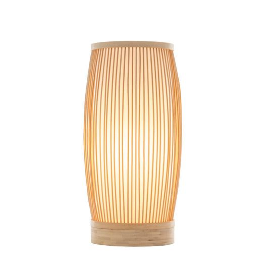 Natural Woven Bamboo Cylinder Table Lamp Light Shade Boho Tropical Coastal V563-75187