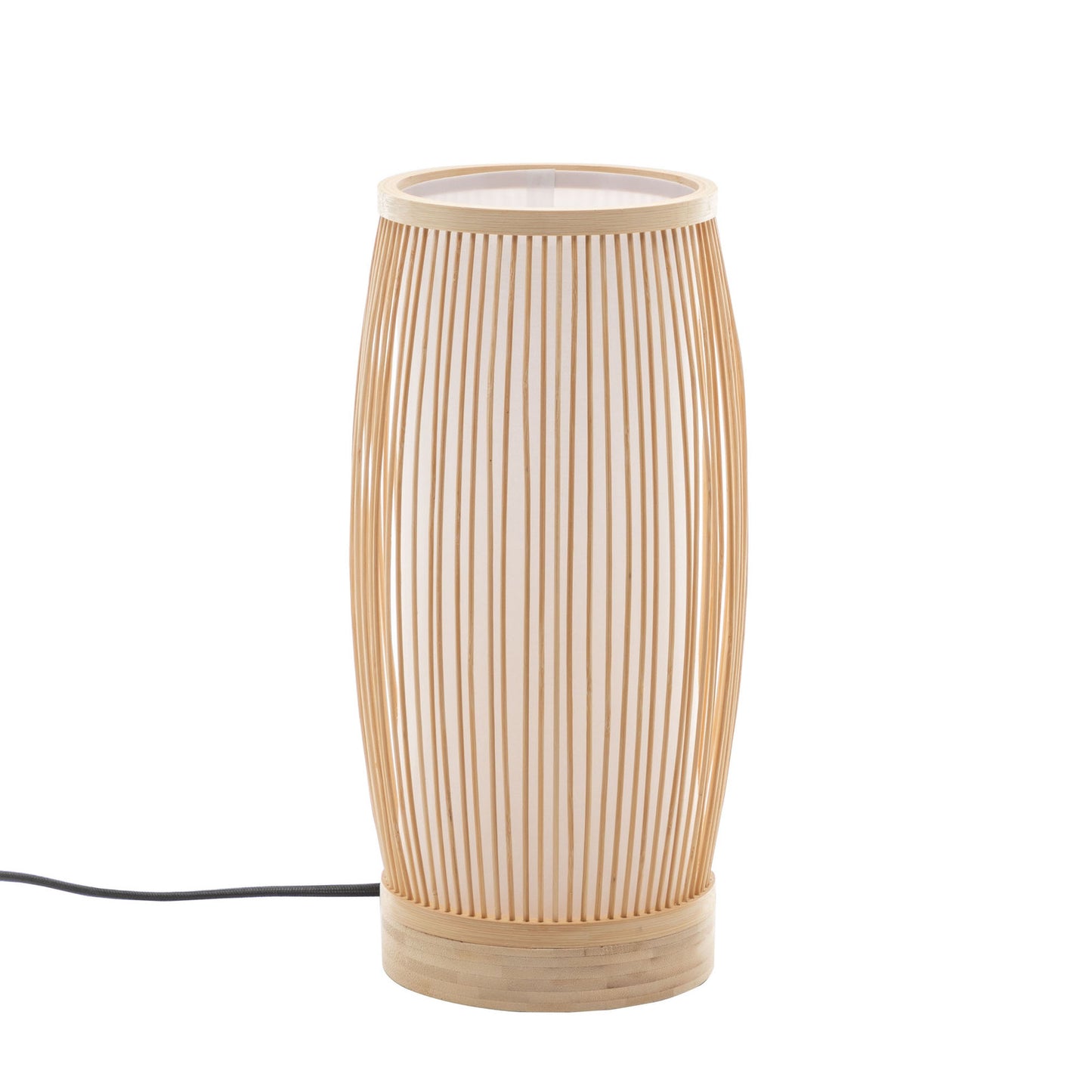 Natural Woven Bamboo Cylinder Table Lamp Light Shade Boho Tropical Coastal V563-75187