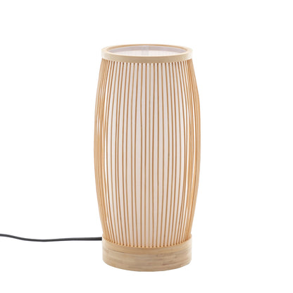 Natural Woven Bamboo Cylinder Table Lamp Light Shade Boho Tropical Coastal V563-75187