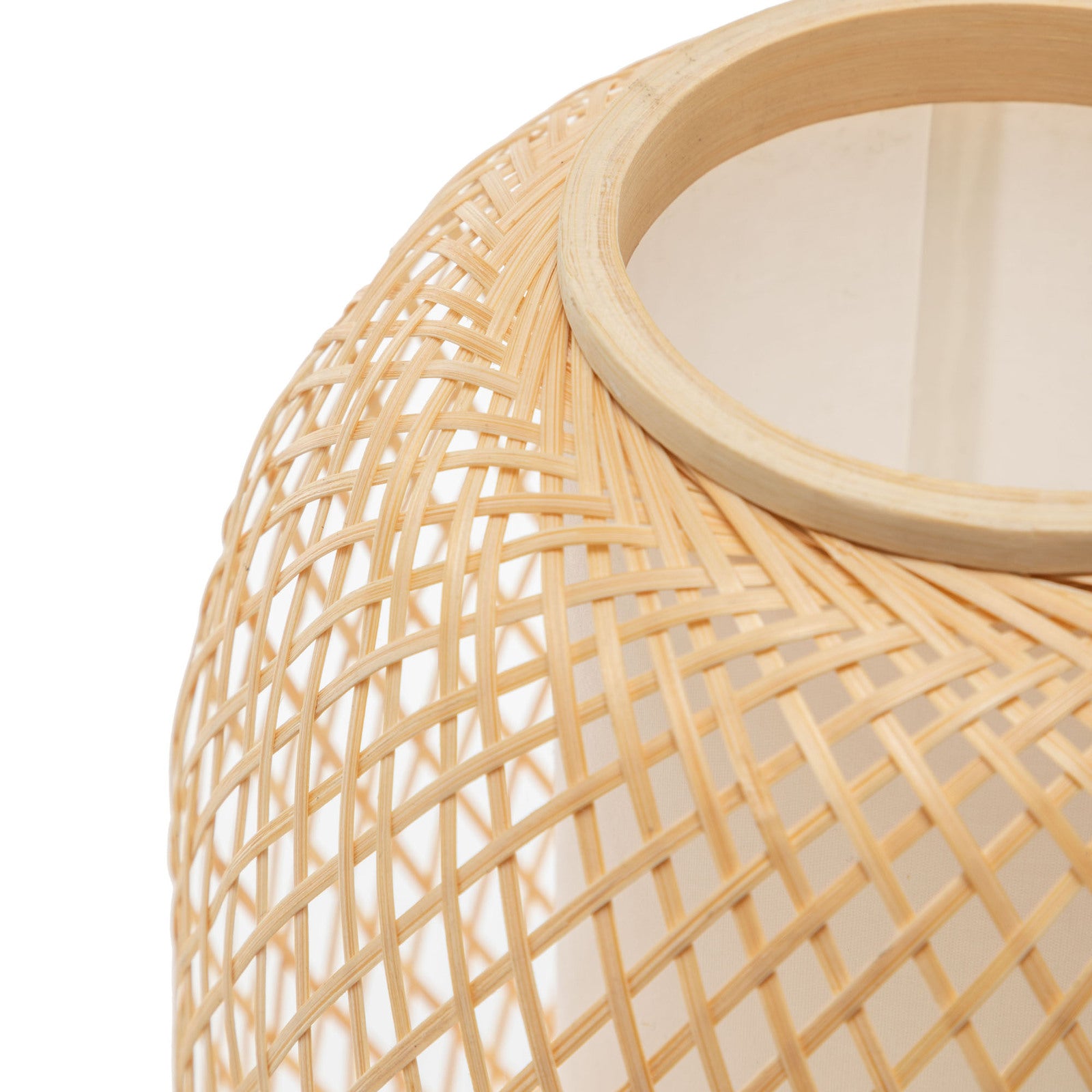 Natural Woven Bamboo Oval Table Lamp Light Shade Boho Tropical Coastal V563-75188