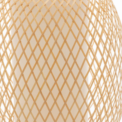 Natural Woven Bamboo Oval Table Lamp Light Shade Boho Tropical Coastal V563-75188