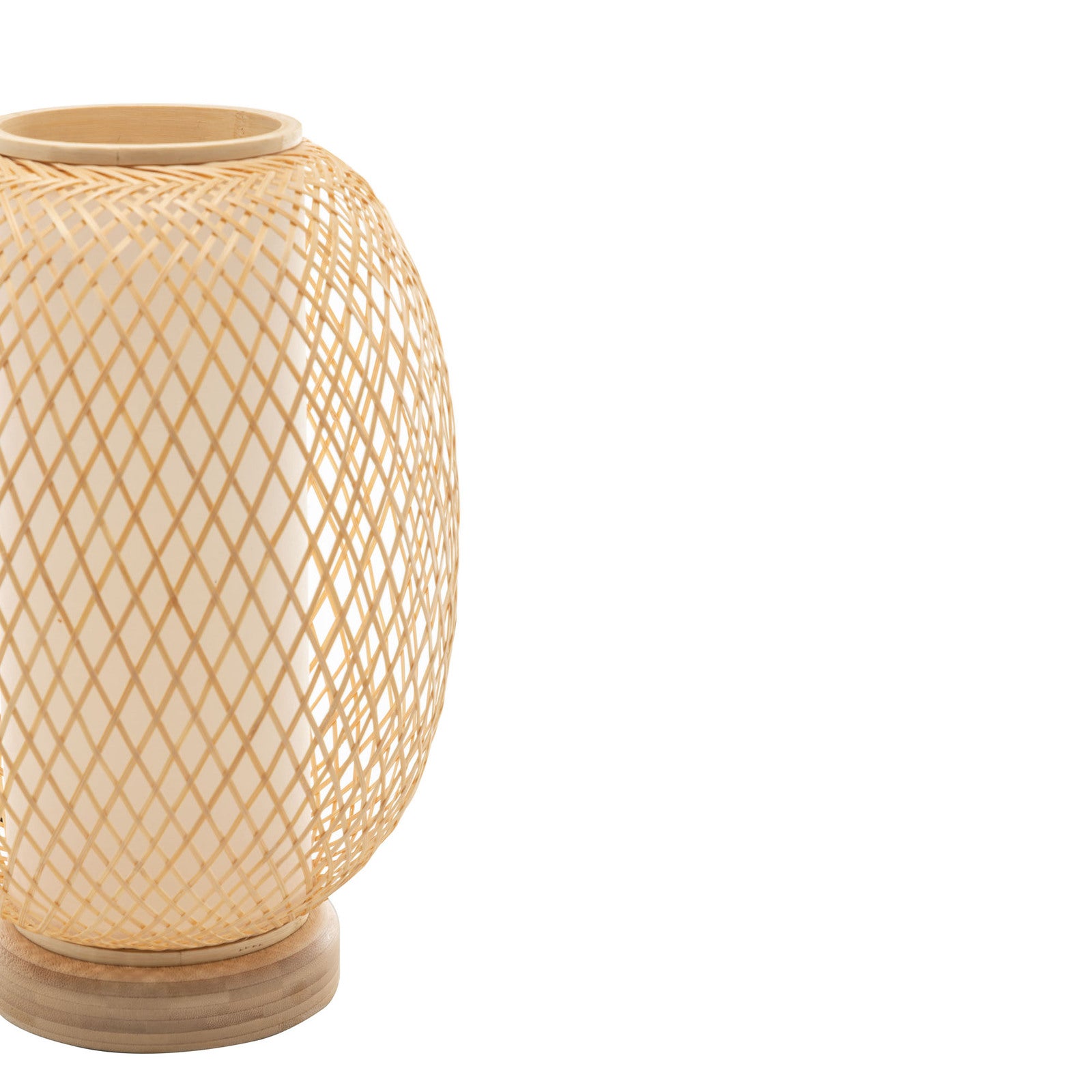 Natural Woven Bamboo Oval Table Lamp Light Shade Boho Tropical Coastal V563-75188