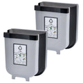 2x 9L Kitchen Wall Mounted Foldable Waste Bin Hanging Trash Can - Brown V563-75191_2X