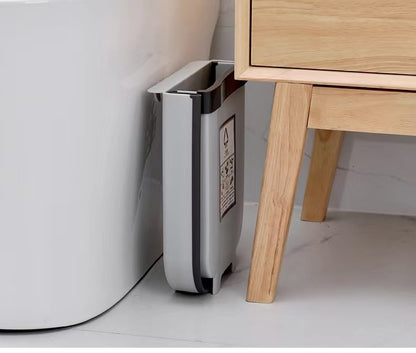 2x 9L Kitchen Wall Mounted Foldable Waste Bin Hanging Trash Can - Brown V563-75191_2X