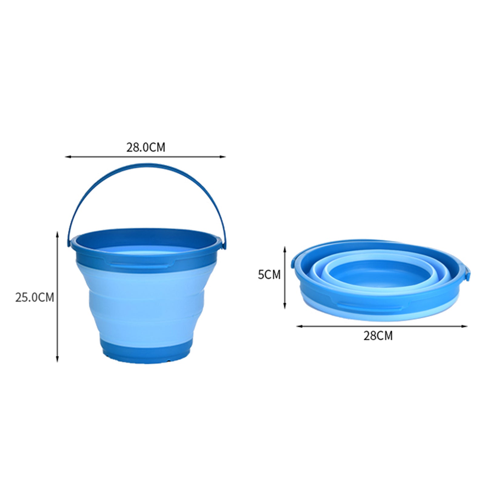 7 Litre Foldable Collapsible Silicone Bucket for Home/Hiking/Camping/Fishing - Blue V563-75192-BLUE