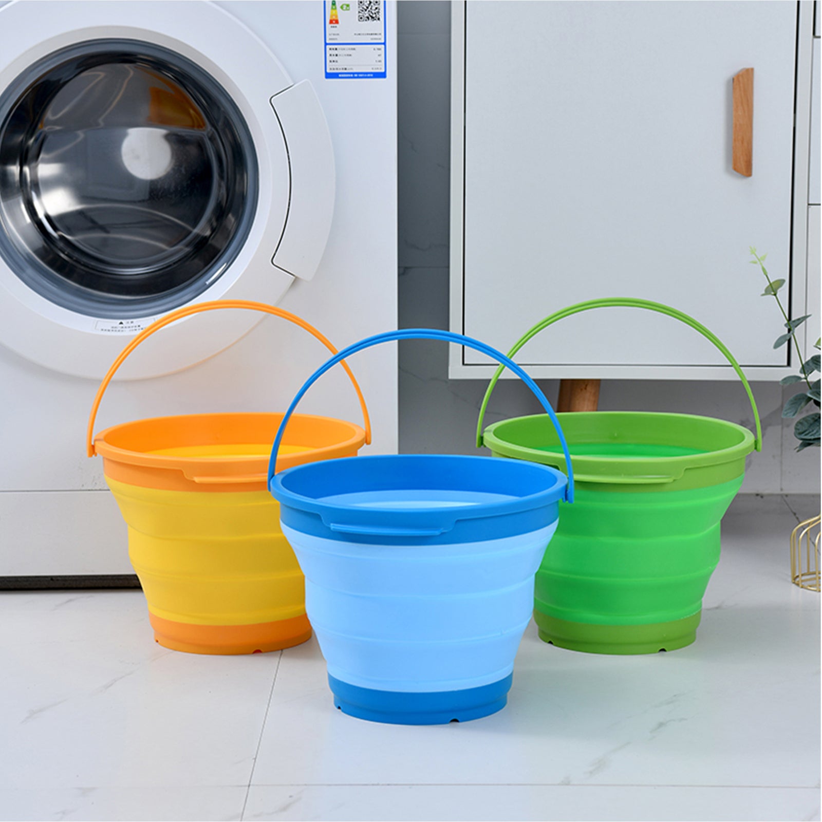 7 Litre Foldable Collapsible Silicone Bucket for Home/Hiking/Camping/Fishing - Blue V563-75192-BLUE