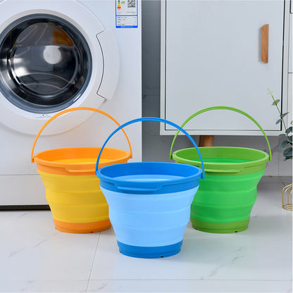 7 Litre Foldable Collapsible Silicone Bucket for Home/Hiking/Camping/Fishing - Blue V563-75192-BLUE