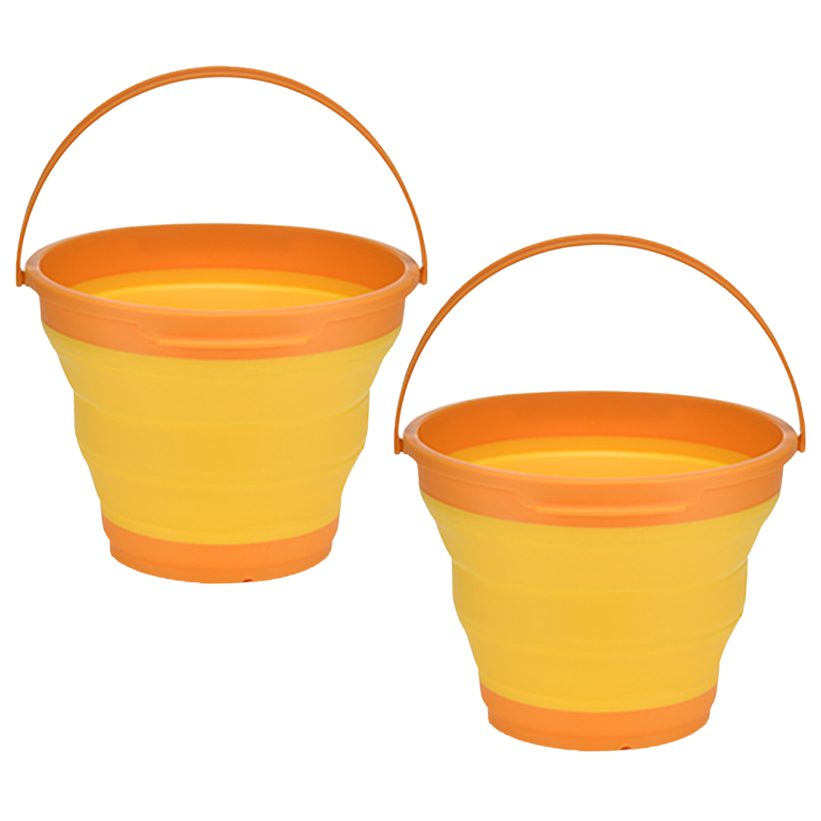 2x 7L Foldable Collapsible Silicone Bucket for Hiking/Camping/Fishing - Orange V563-75192-ORANGE-2X