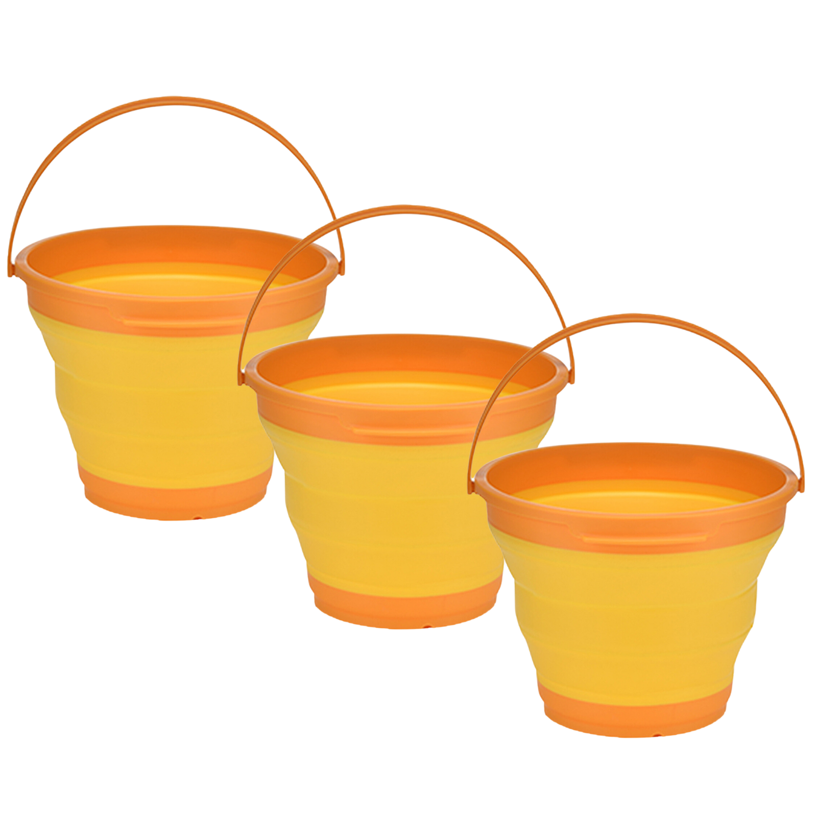 3x 7L Foldable Collapsible Silicone Bucket for Hiking/Camping/Fishing - Orange V563-75192-ORANGE-3X
