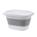 28L Foldable Laundry Washing Basket with Handle Collapsible - Grey/White V563-75194