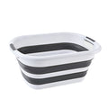 40L Collapsible Laundry Basket Washing Clothes w/Handles Bin Foldable - Grey/White V563-75195