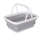 9L Collapsible Laundry Basket Washing Clothes w/Handles Bin Foldable - Grey/White V563-75198