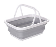 9L Collapsible Laundry Basket Washing Clothes w/Handles Bin Foldable - Grey/White V563-75198