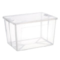 57 Litre Collapsible Modular Clear Foldable Storage Box with Lid Plastic Tub V563-75200