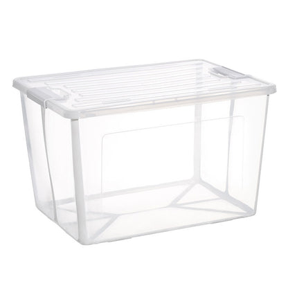 57 Litre Collapsible Modular Clear Foldable Storage Box with Lid Plastic Tub V563-75200