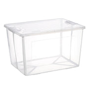 57 Litre Collapsible Modular Clear Foldable Storage Box with Lid Plastic Tub V563-75200