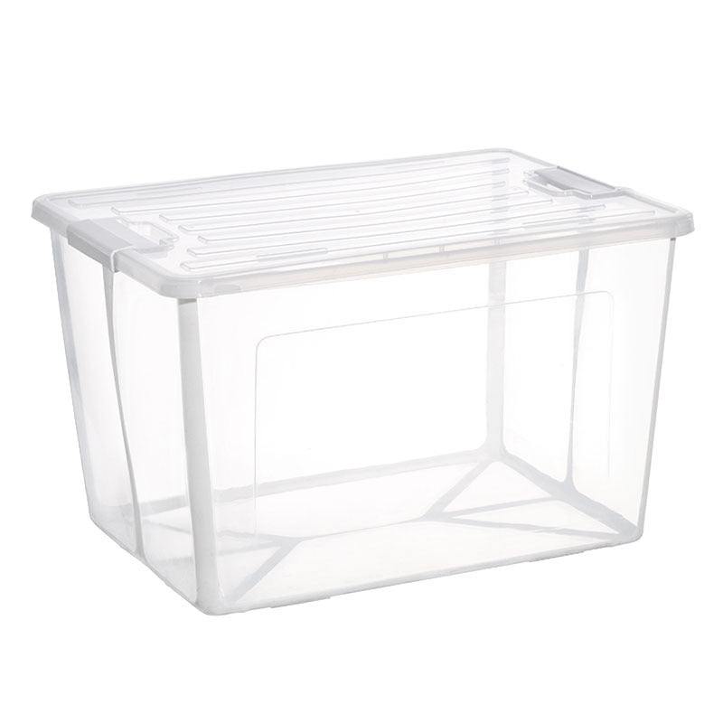 57 Litre Collapsible Modular Clear Foldable Storage Box with Lid Plastic Tub V563-75200