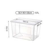 57 Litre Collapsible Modular Clear Foldable Storage Box with Lid Plastic Tub V563-75200