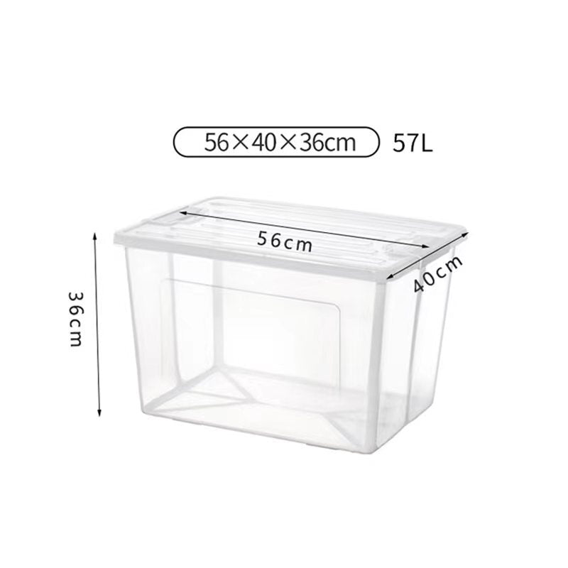 57 Litre Collapsible Modular Clear Foldable Storage Box with Lid Plastic Tub V563-75200