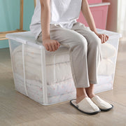 57 Litre Collapsible Modular Clear Foldable Storage Box with Lid Plastic Tub V563-75200