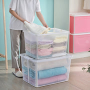 57 Litre Collapsible Modular Clear Foldable Storage Box with Lid Plastic Tub V563-75200