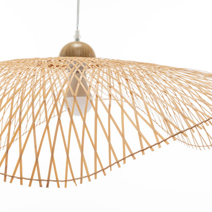Serene Natural Hand-Woven Bamboo Wave Pendant Lamp Light - Large V563-75230