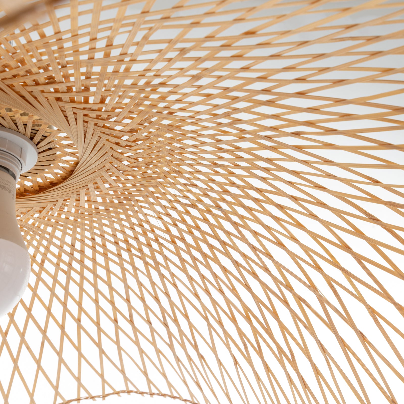 Serene Natural Hand-Woven Bamboo Wave Pendant Lamp Light - Large V563-75230