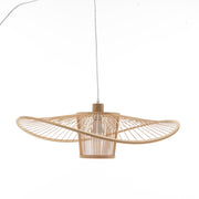 Elysian Breeze Natural Hand-Woven Bamboo Wide Brim Pendant Lamp V563-75231