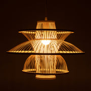 Aurora Natural Hand-Woven Bamboo 3-Layer Pendant Lamp Light V563-75233