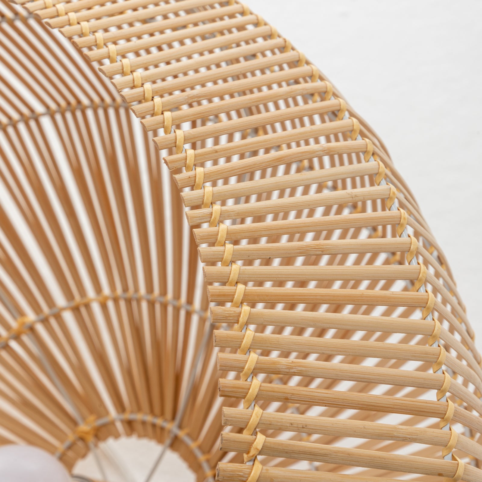 Solara Sphere Natural Hand-Woven Bamboo Cage Pendant Lamp Light V563-75234