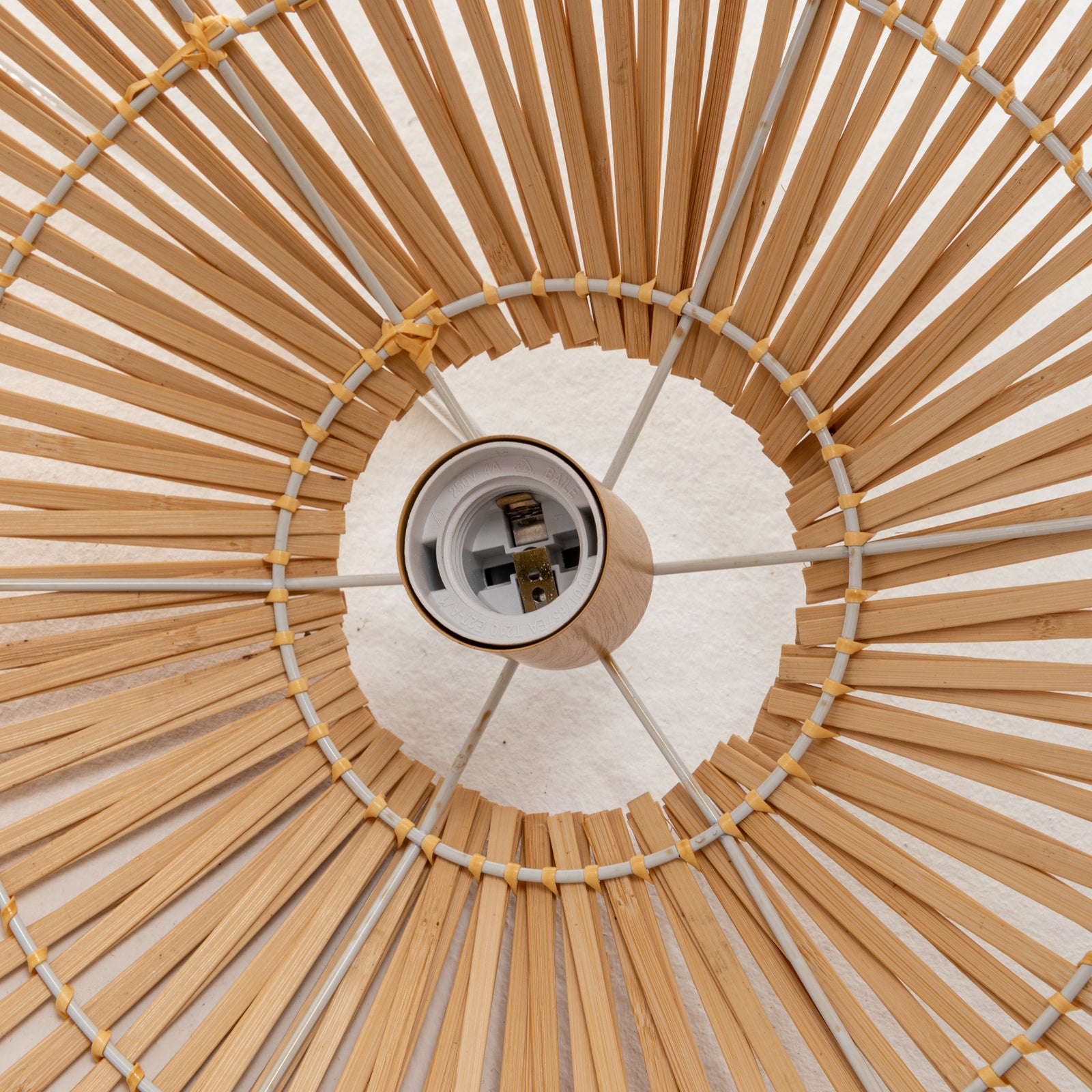 Solara Sphere Natural Hand-Woven Bamboo Cage Pendant Lamp Light V563-75234
