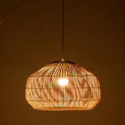 Solara Sphere Natural Hand-Woven Bamboo Cage Pendant Lamp Light V563-75234