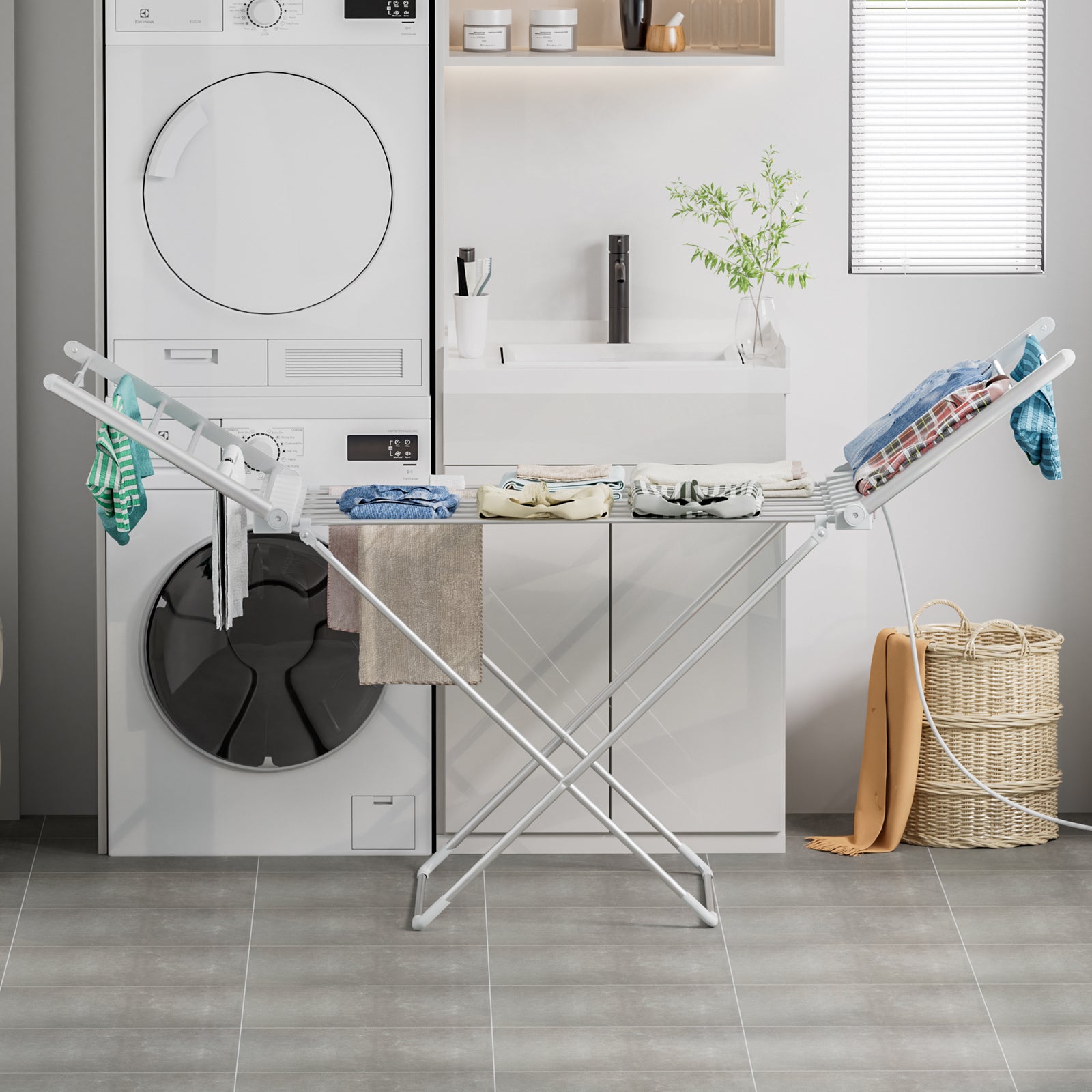 Electric Airer Heated Foldable Clothes Dryer Drying Indoor Folding Rack V563-75240