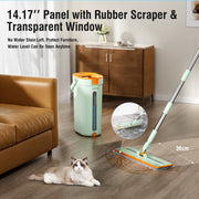 Premium Microfiber Flat Mop Bucket Set w/ Clean & Dirty Water Separation 360 Degree - Light Green V563-75254