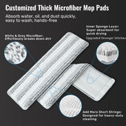 Premium Microfiber Flat Mop Bucket Set w/ Clean & Dirty Water Separation 360 Degree - White V563-75255