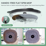 Premium Microfiber Round Mop Bucket Set w/ Clean & Dirty Water Separation 360 Degree - White V563-75256