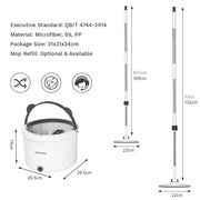 Premium Microfiber Round Mop Bucket Set w/ Clean & Dirty Water Separation 360 Degree - White V563-75256