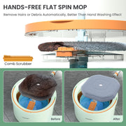 Premium Microfiber Round Mop Bucket Set w/ Clean & Dirty Water Separation 360 Degree - Light Green V563-75257